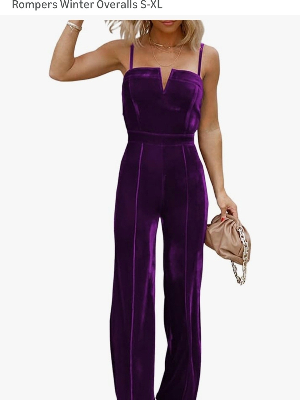 Velvet Purple Wide-Leg Jumpsuit